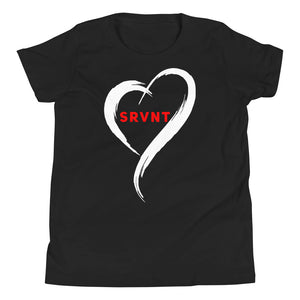 Youth SRVNT Heart Short Sleeve- Black