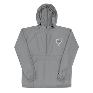 Embroidered SRVNT Heart Packable Jacket- Grey