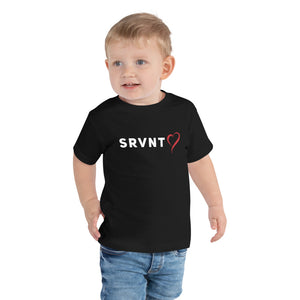 Toddler SRVNT Heart Letters Short Sleeve- Black