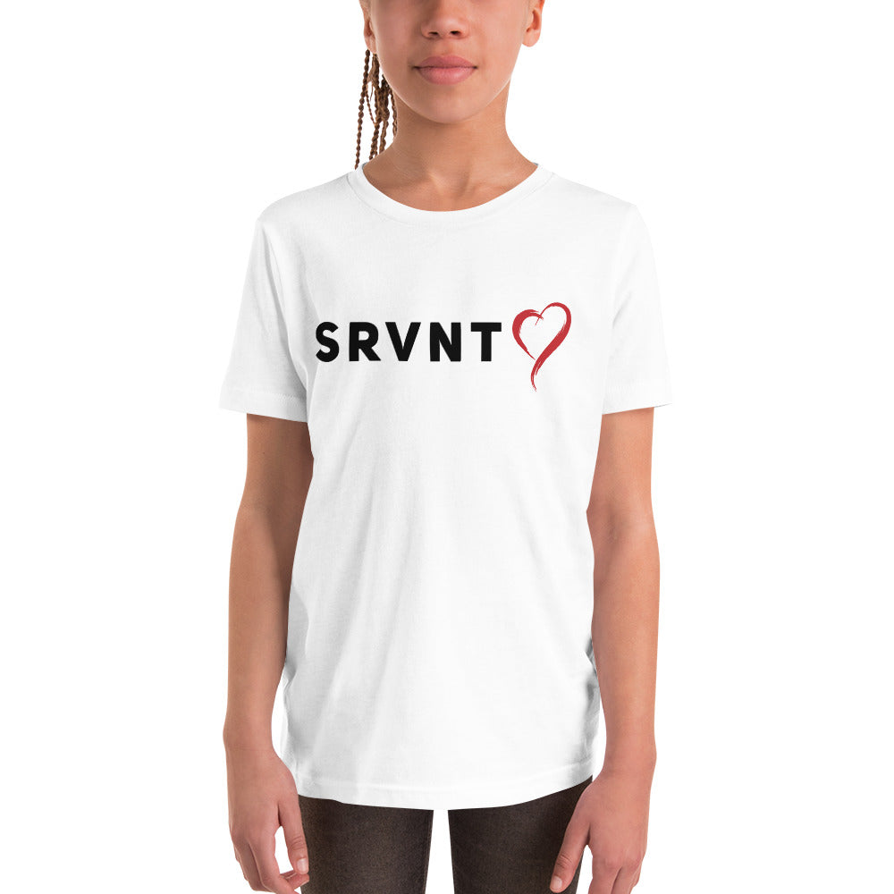 Youth SRVNT Heart Short Sleeve- Black & Red