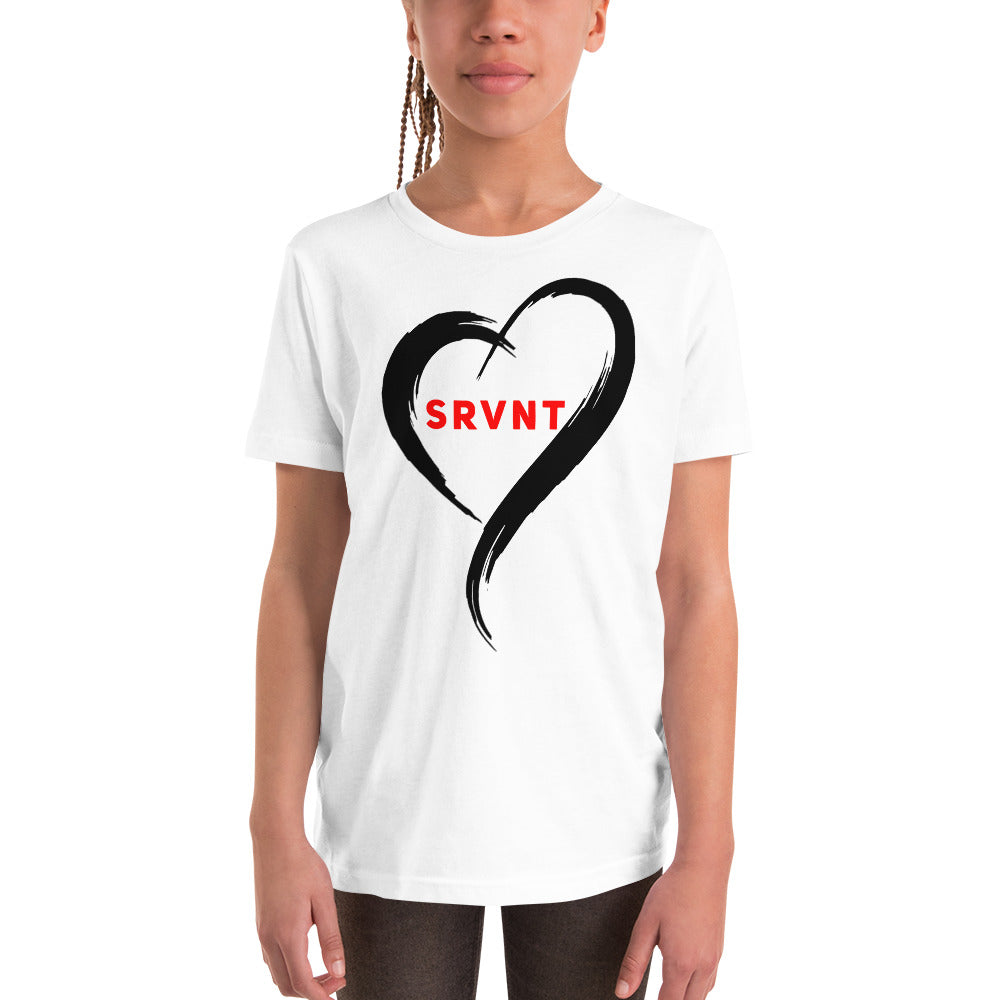 Youth SRVNT Heart Short Sleeve- White