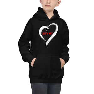 Youth SRVNT Heart Hoodie-Black