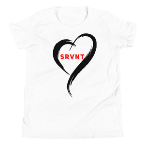 Youth SRVNT Heart Short Sleeve- White