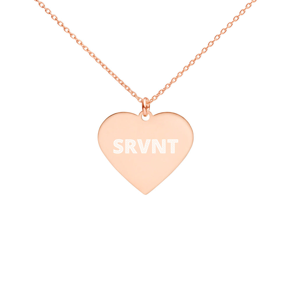 Engraved SRVNT Heart Necklace