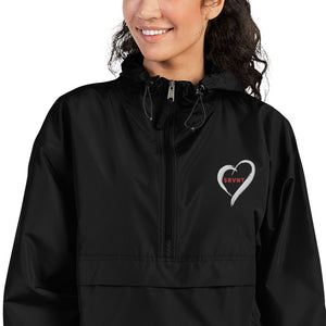 Embroidered SRVNT Heart Packable Jacket-Black