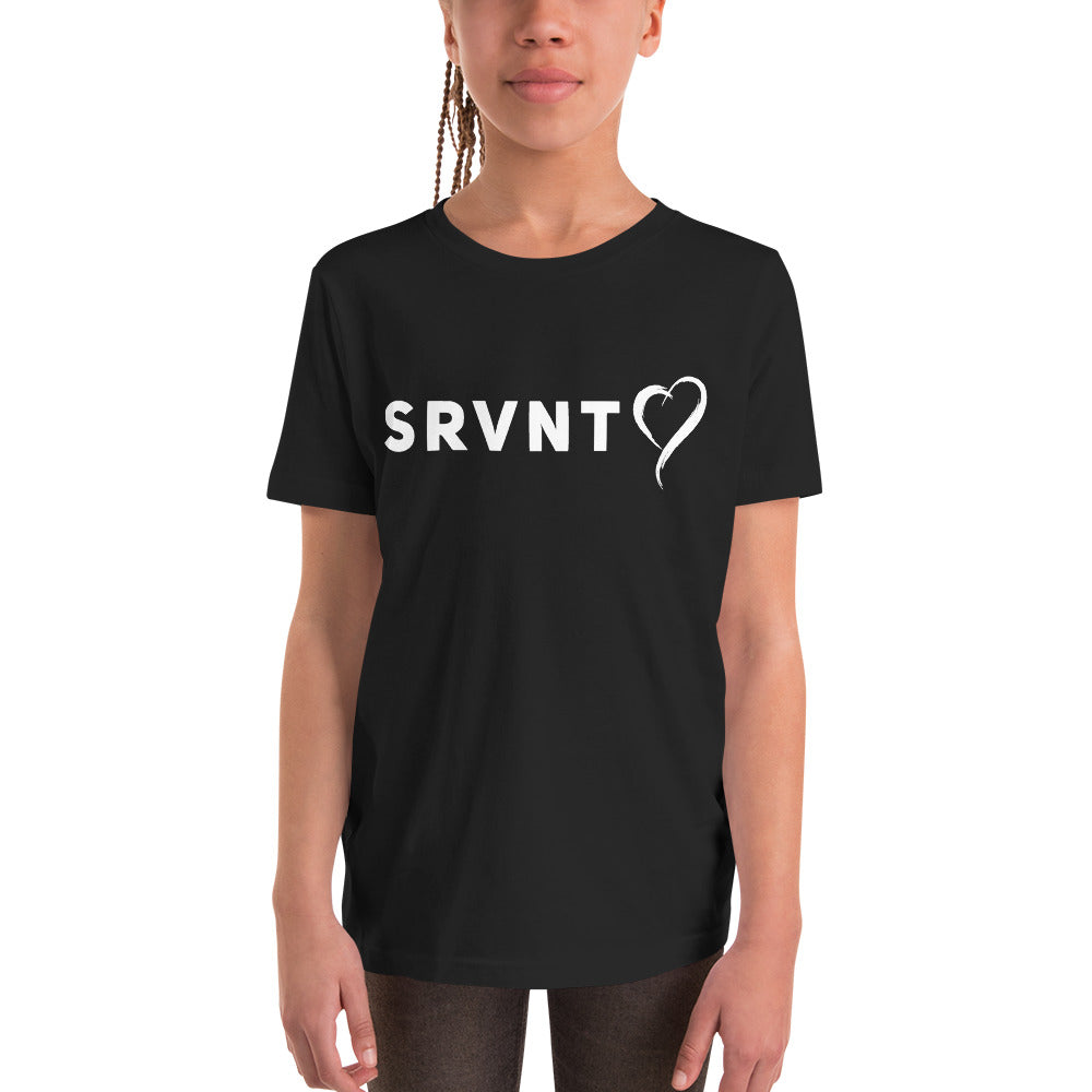 Youth SRVNT Heart Letters Short Sleeve- Black