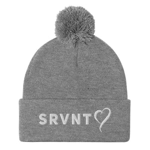 SRVNT Heart Pom-Pom Beanie- Grey